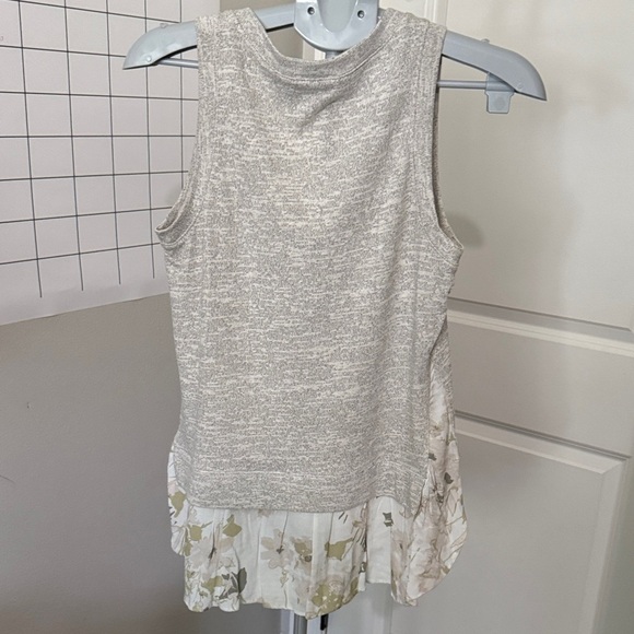 Anthropologie Deletta Dava Gray Floral Layered Tank Top M - Picture 4 of 8